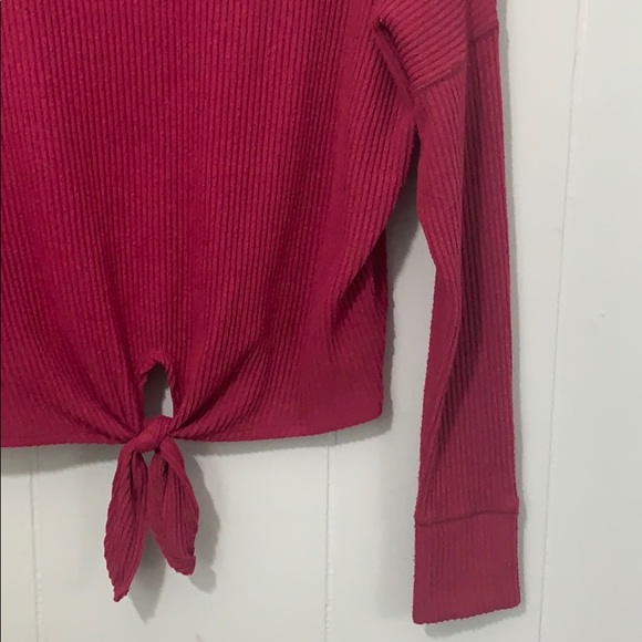 ABERCROMBIE | Off Shoulder Front Tie Sweater - Picture 6 of 8